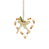 Cuore di natale in legno appeso h11